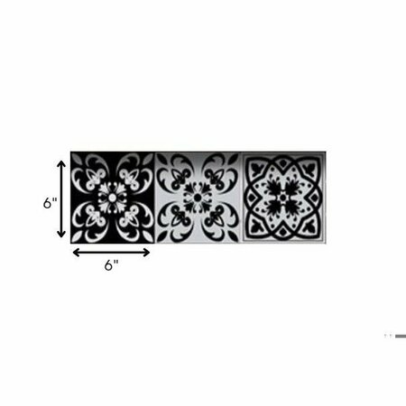 HOMEROOTS 6 x 6 in. Black, White & Gray Mosaic Peel & Stick Tiles 399872
